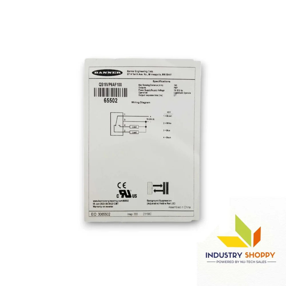 Banner QS18VP6AF100 Photoelectric Sensor