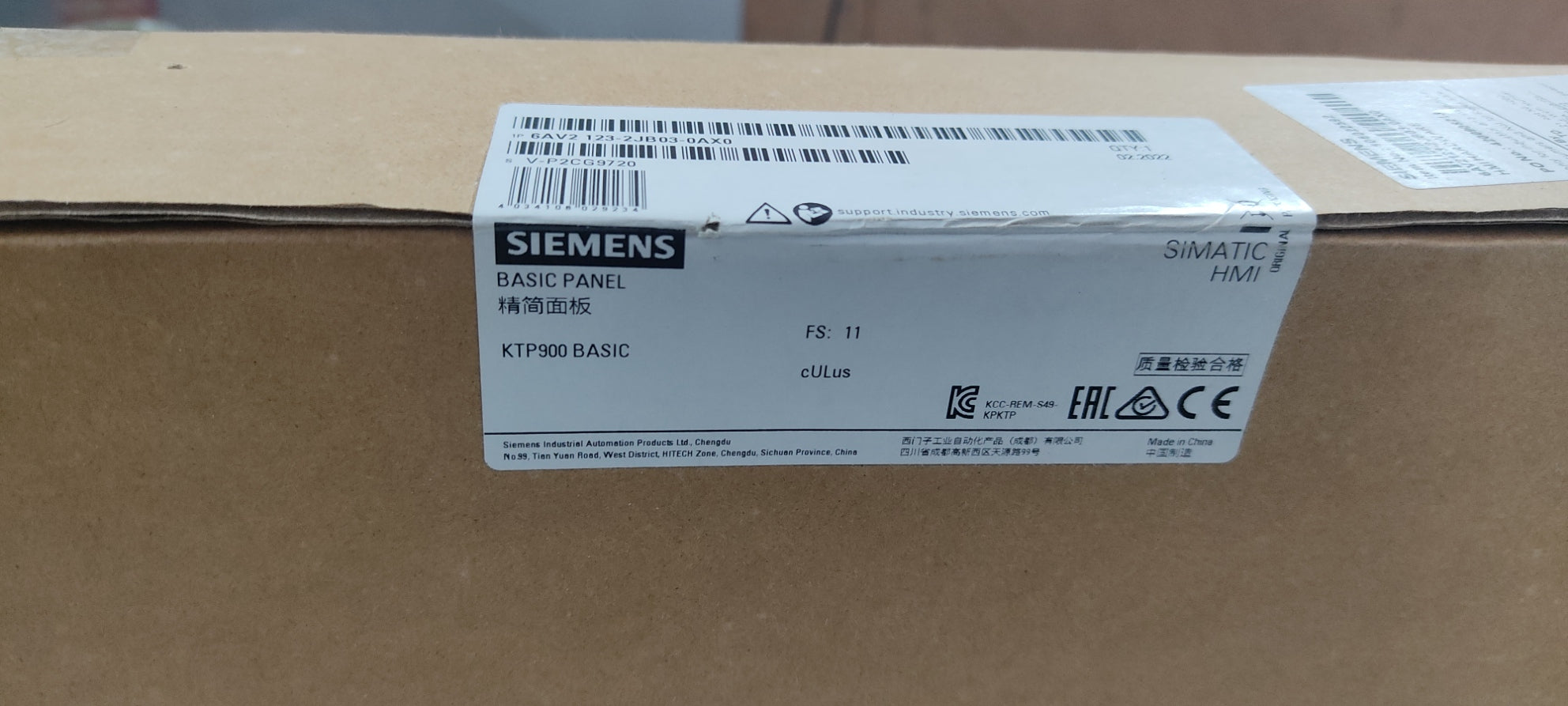 New Siemens KTP-900 Basic HMI Operator Panel - 6AV2 123-2JB03-0AX0