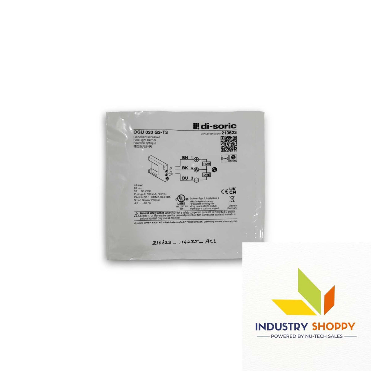Di-Soric OGU020G3-T3 Optical Fiber Sensor