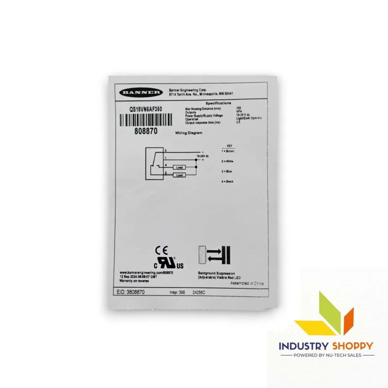 Banner QS18VN6AF350 Photoelectric Sensor