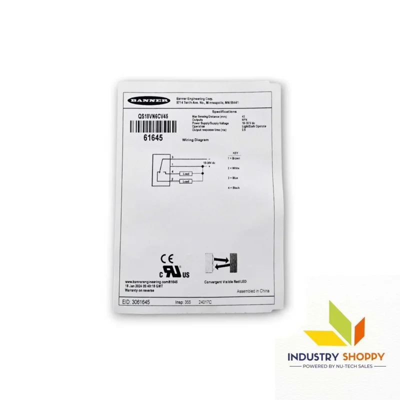 Banner QS18VN6CV45 Photoelectric Sensor