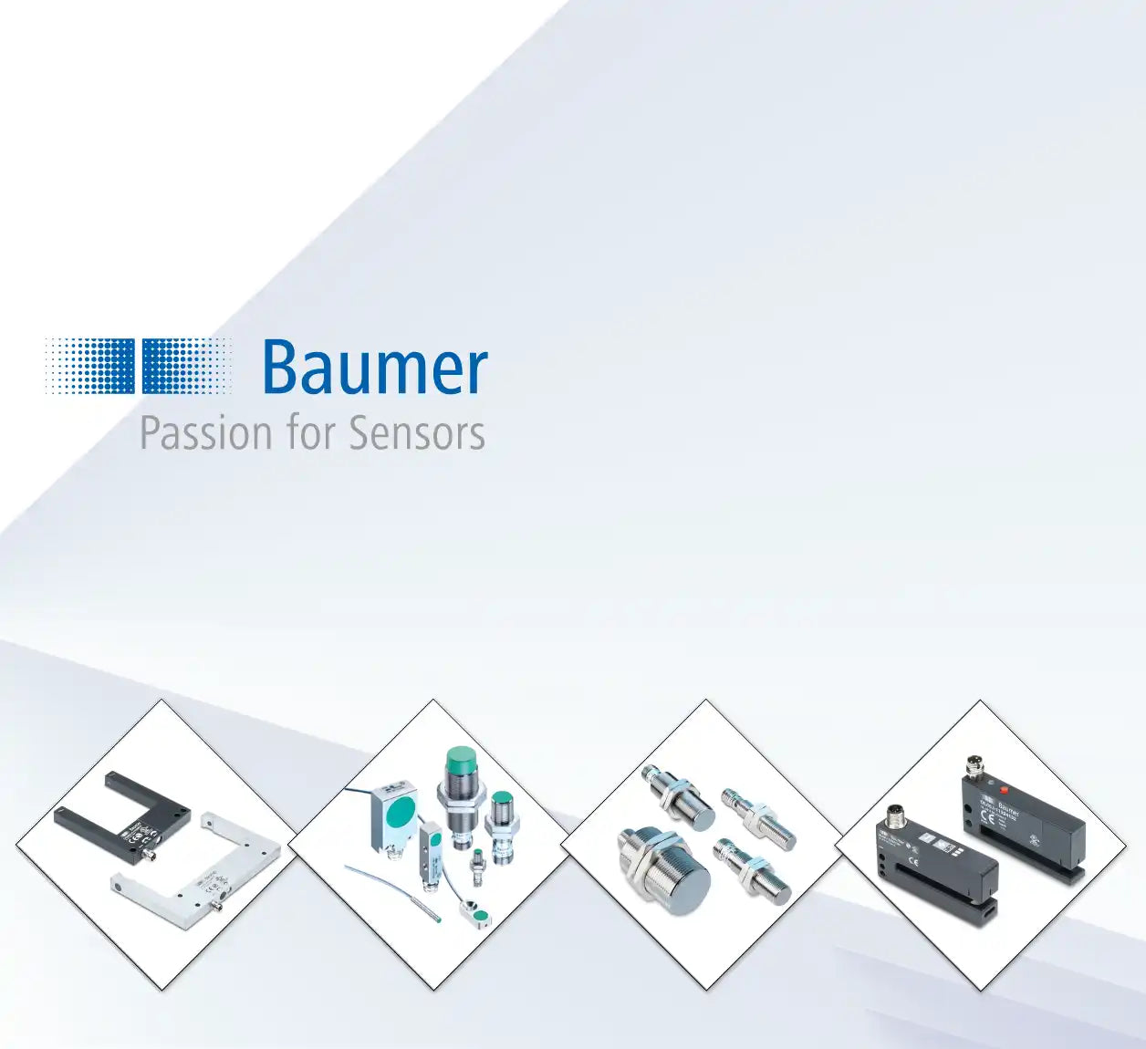 A collection of industrial sensors and control devices.